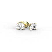 Boucles d'oreilles diamants ronds 6.00 carats or jaune Ely