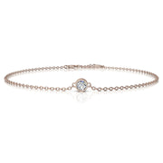 Bracelet diamant naturel rond 0.25 carat or rose Barbara
