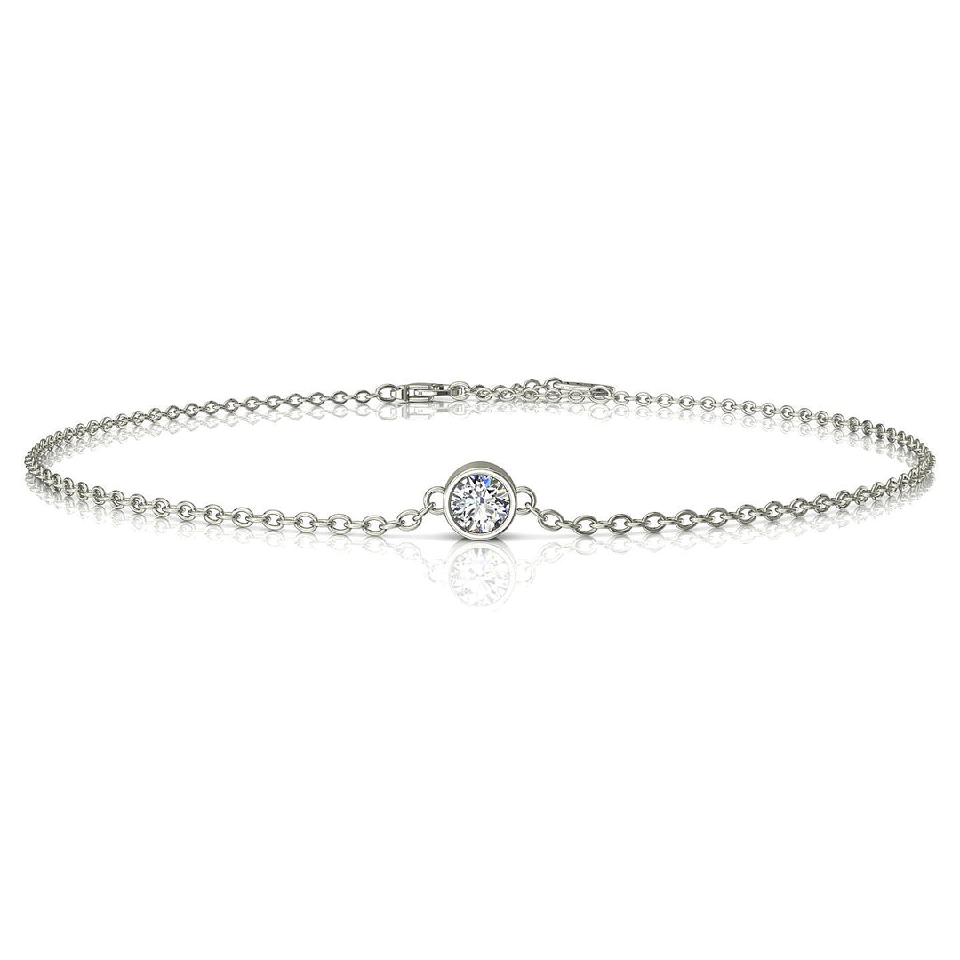 Bracelet diamant naturel rond 1.00 carat or blanc Barbara
