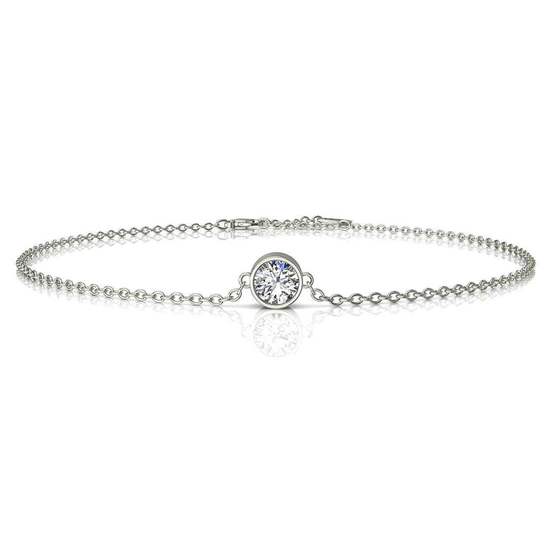 Bracelet diamant rond 0.25 carat or blanc Angelica