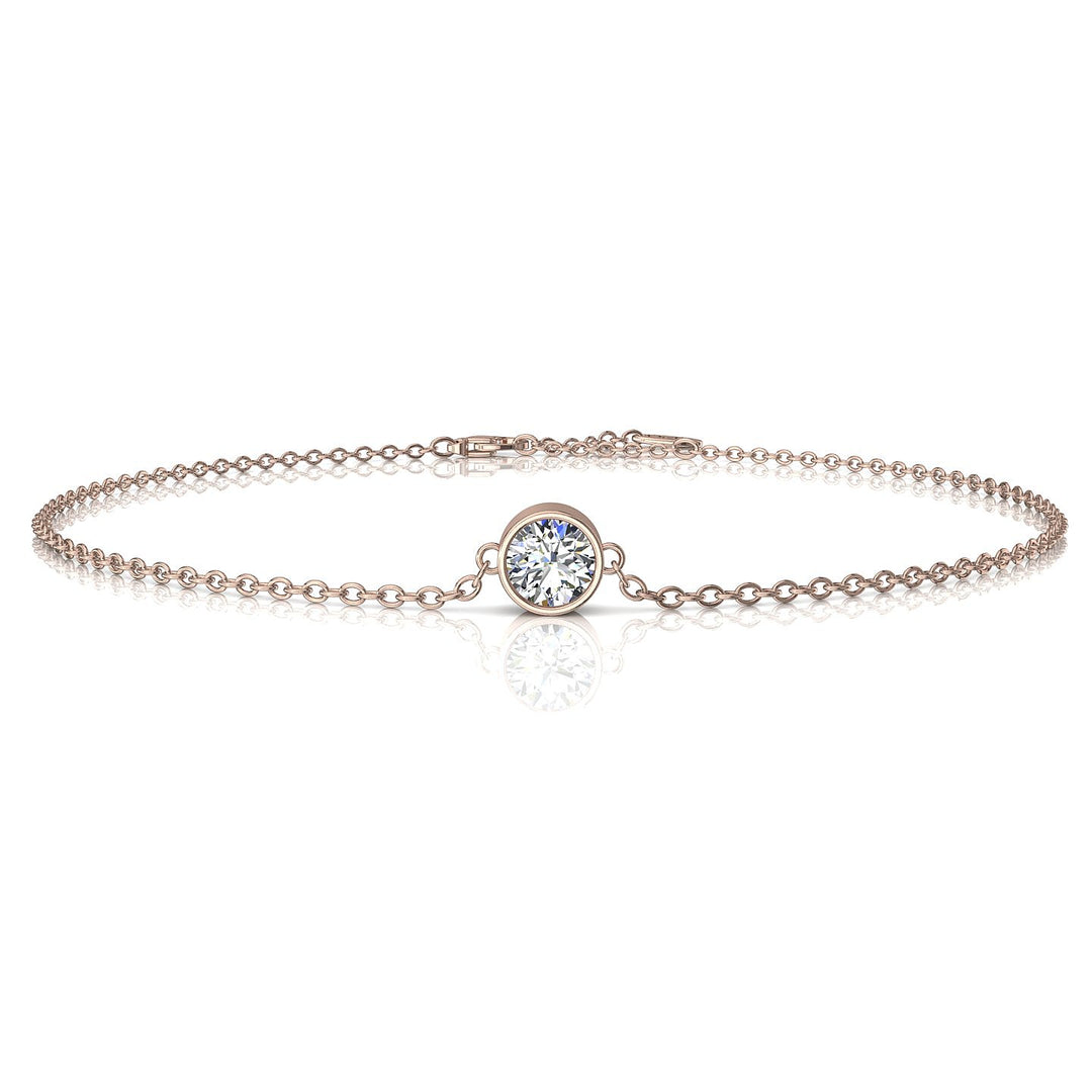 Bracelet diamant rond 0.25 carat or rose Angelica