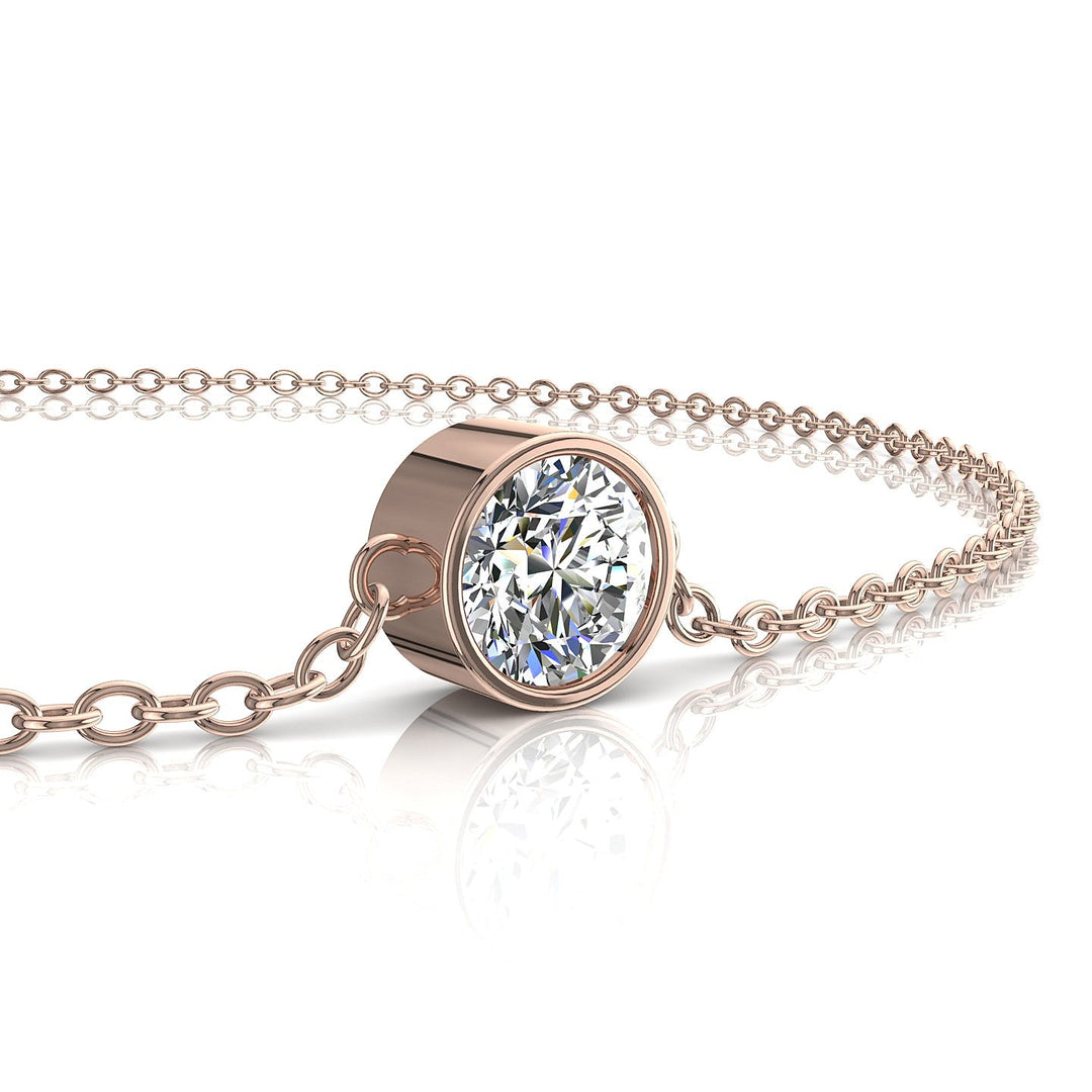 Bracelet diamant rond 0.50 carat or rose Angelica