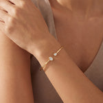 Charger l'image dans la visionneuse de la galerie, Bracelet diamant synthétique ovale et diamants synthétiques poires 0.75 carat or jaune 14 carats Fabiana