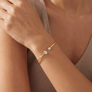 Bracelet diamant synthétique ovale et diamants synthétiques poires 0.75 carat or jaune 14 carats Fabiana