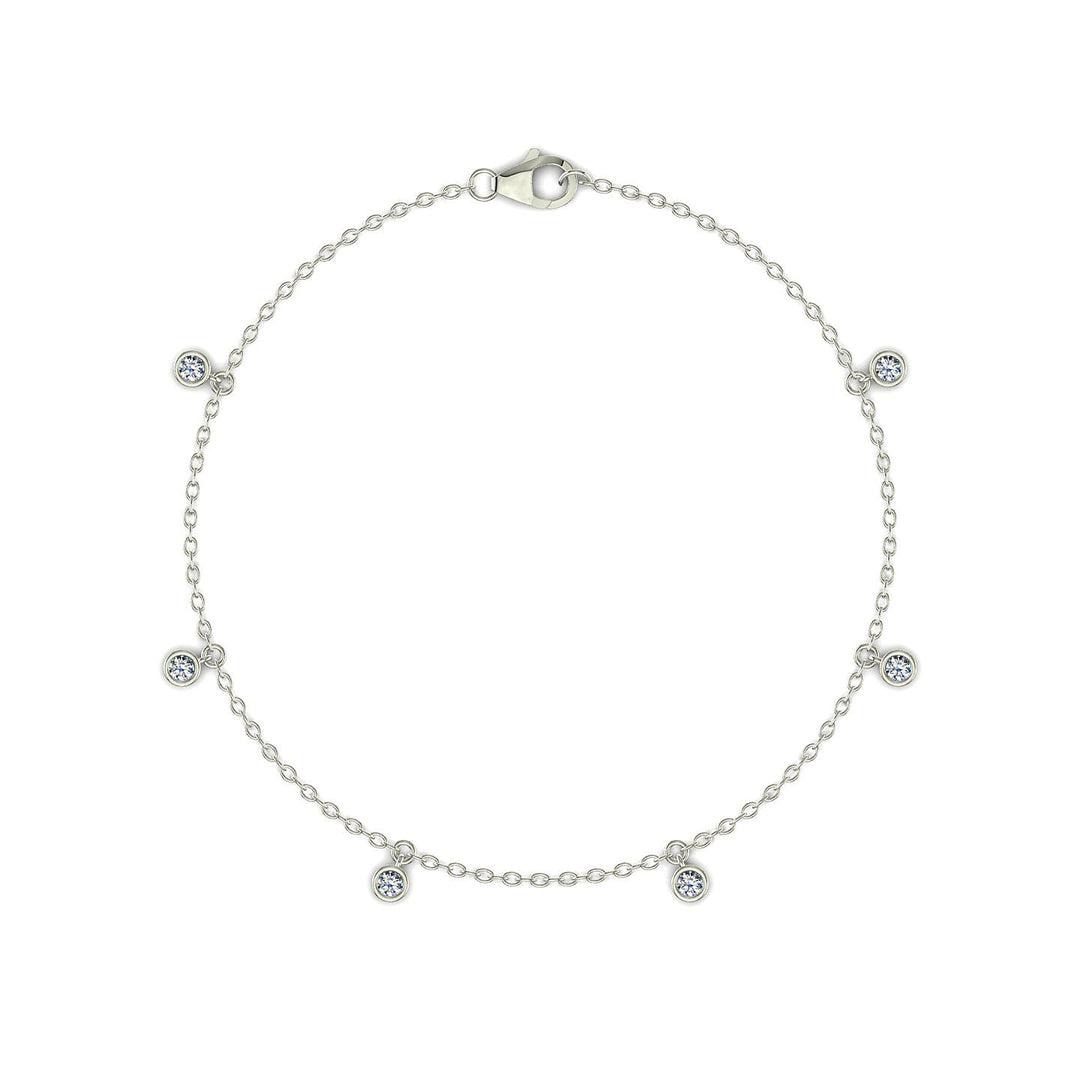 Bracelet diamants naturels ronds 0.30 carat or blanc Celestina