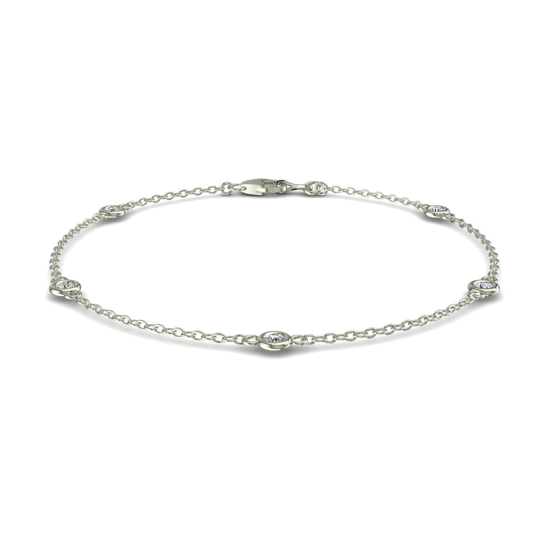 Bracelet diamants naturels ronds 0.30 carat or blanc Lidia