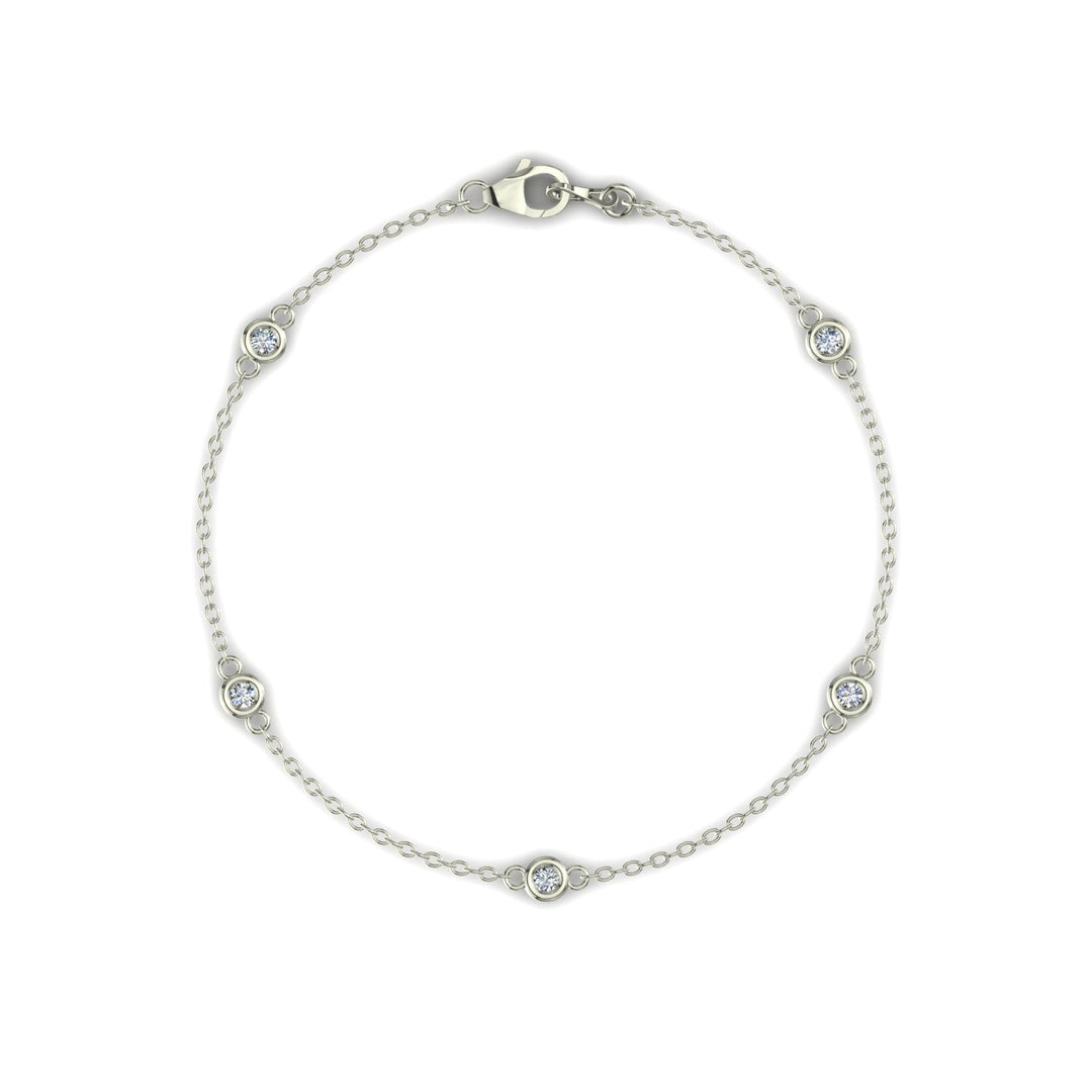 Bracelet diamants naturels ronds 0.30 carat or blanc Lidia