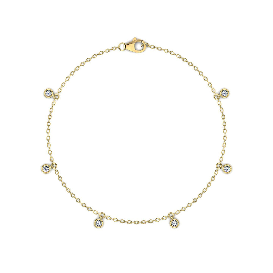 Bracelet diamants naturels ronds 0.30 carat or jaune Celestina