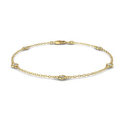 Bracelet diamants naturels ronds 0.30 carat or jaune Lidia