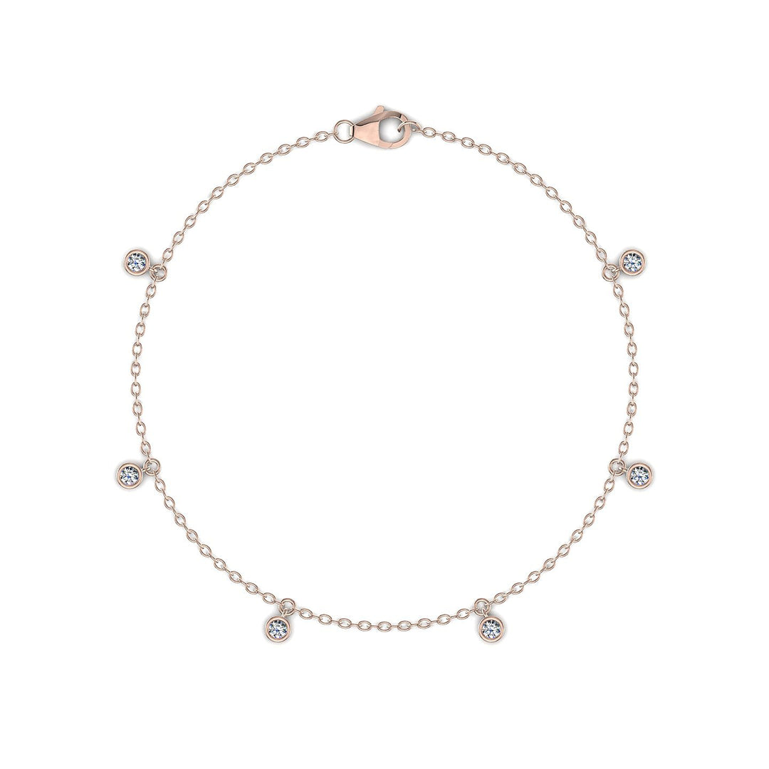 Bracelet diamants naturels ronds 0.30 carat or rose Celestina