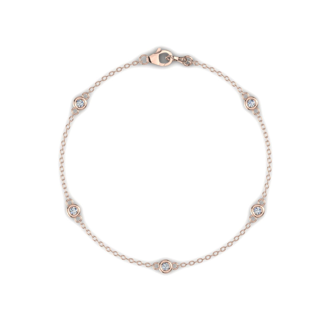 Bracelet diamants naturels ronds 0.30 carat or rose Lidia