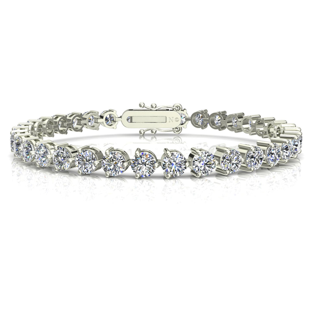 Bracelet diamants naturels ronds 10.83 carats or blanc Cristina