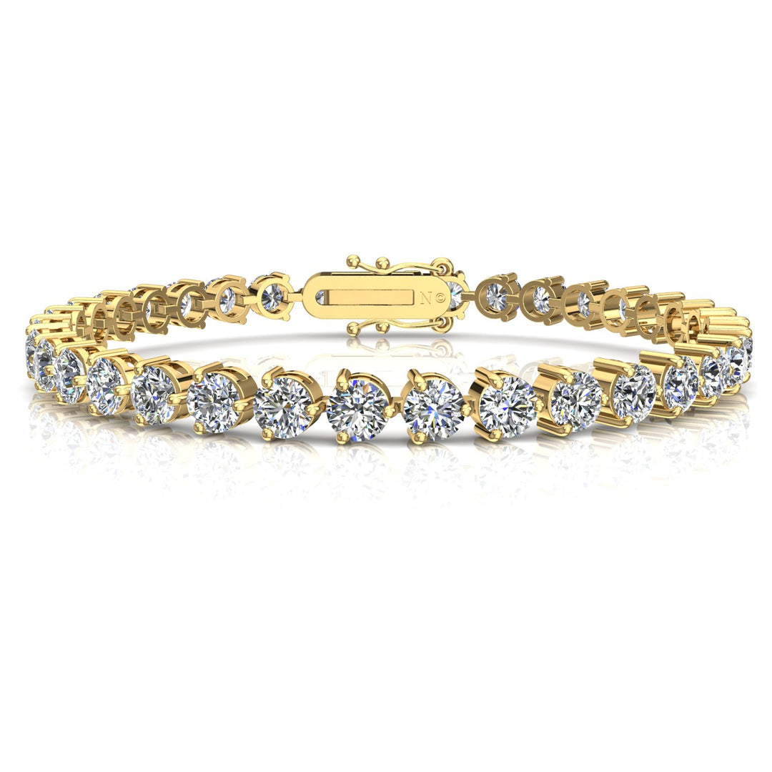 Bracelet diamants naturels ronds 10.83 carats or jaune Cristina