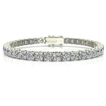 Charger l'image dans la visionneuse de la galerie, Bracelet diamants naturels ronds 12.44 carats or blanc Ely