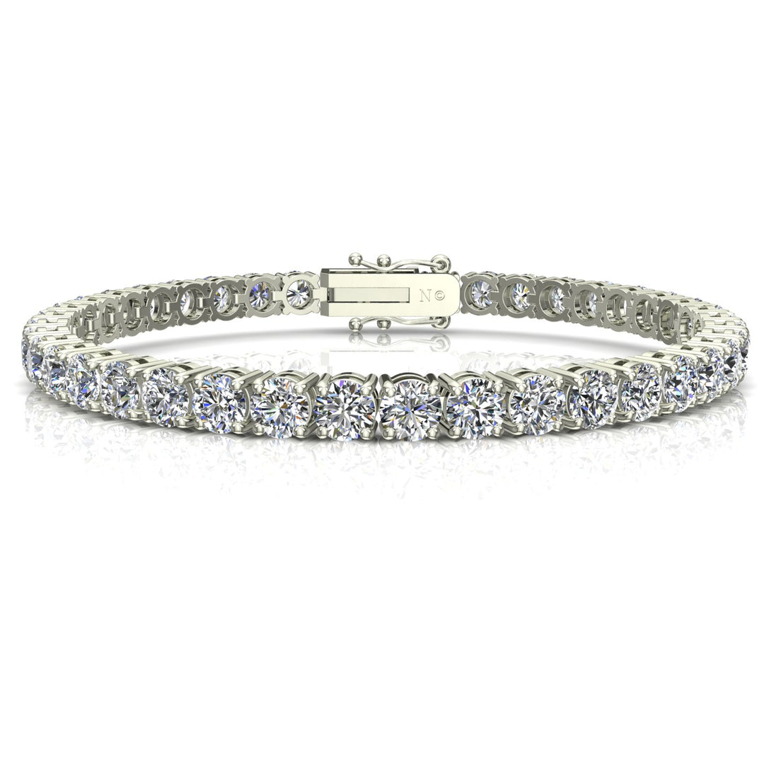 Bracelet diamants naturels ronds 12.44 carats or blanc Ely