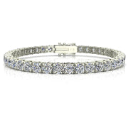 Bracelet diamants naturels ronds 12.44 carats or blanc Ely