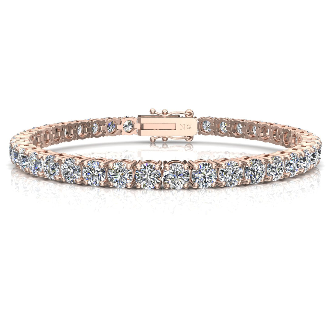 Bracelet diamants naturels ronds 12.44 carats or rose Ely
