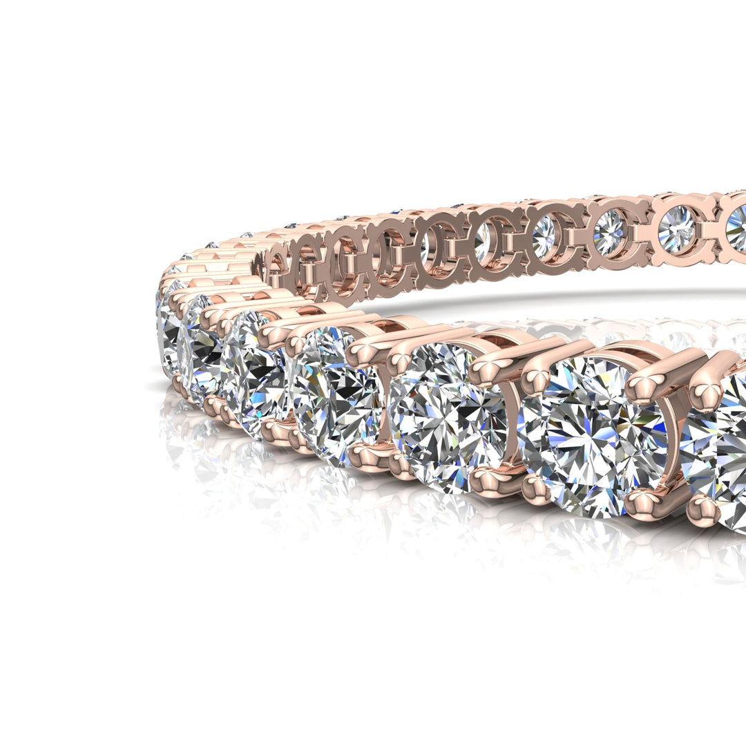 Bracelet diamants naturels ronds 12.44 carats or rose Ely