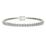 Bracelet diamants naturels ronds 2.79 carats or blanc Cristina