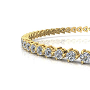 Bracelet diamants naturels ronds 2.79 carats or jaune Cristina