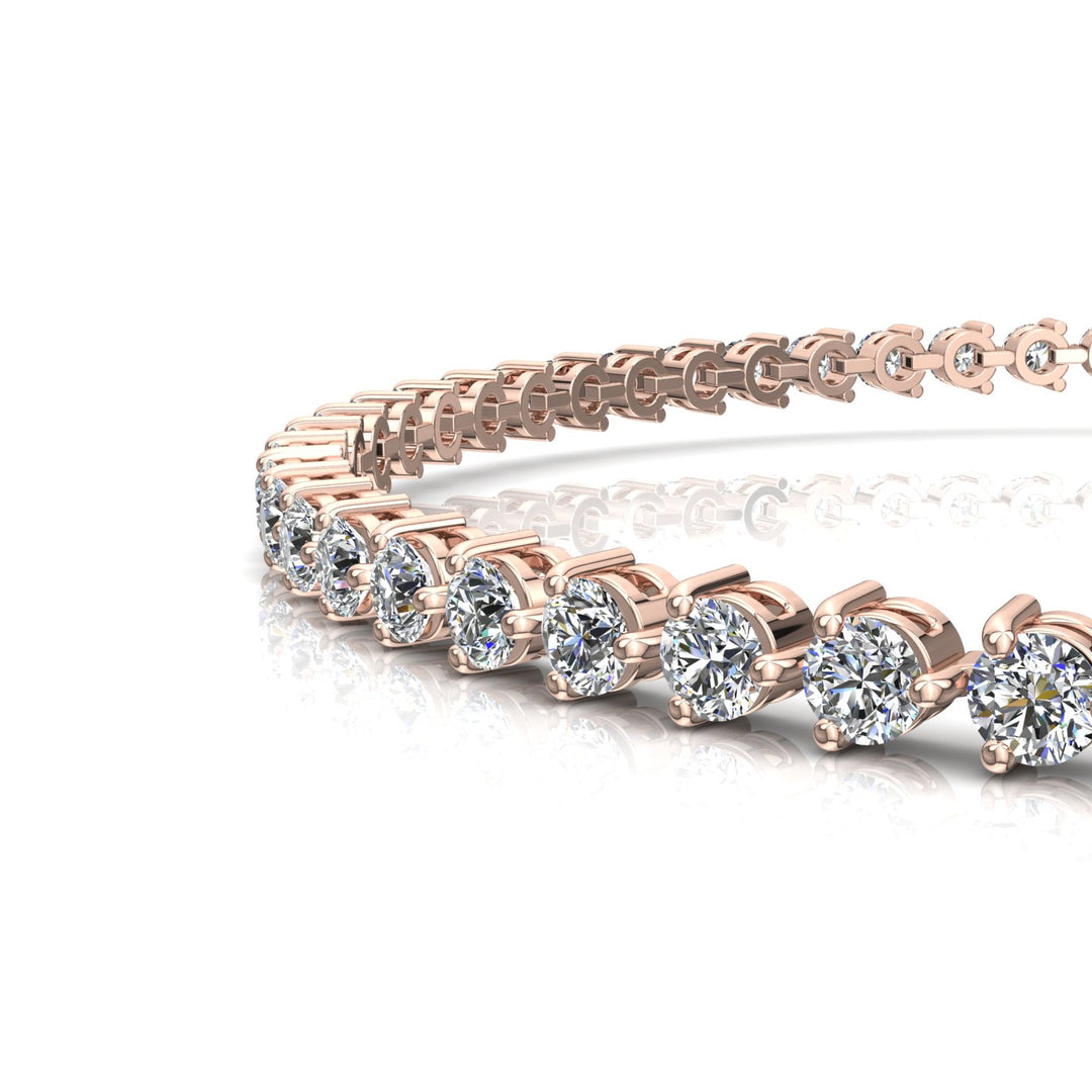 Bracelet diamants naturels ronds 2.79 carats or rose Cristina
