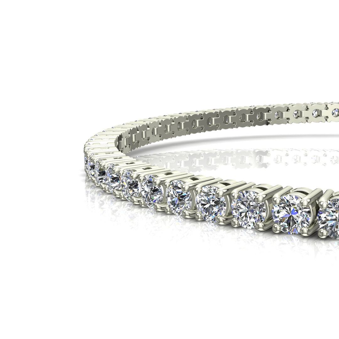 Bracelet diamants naturels ronds 3.42 carats or blanc Ely