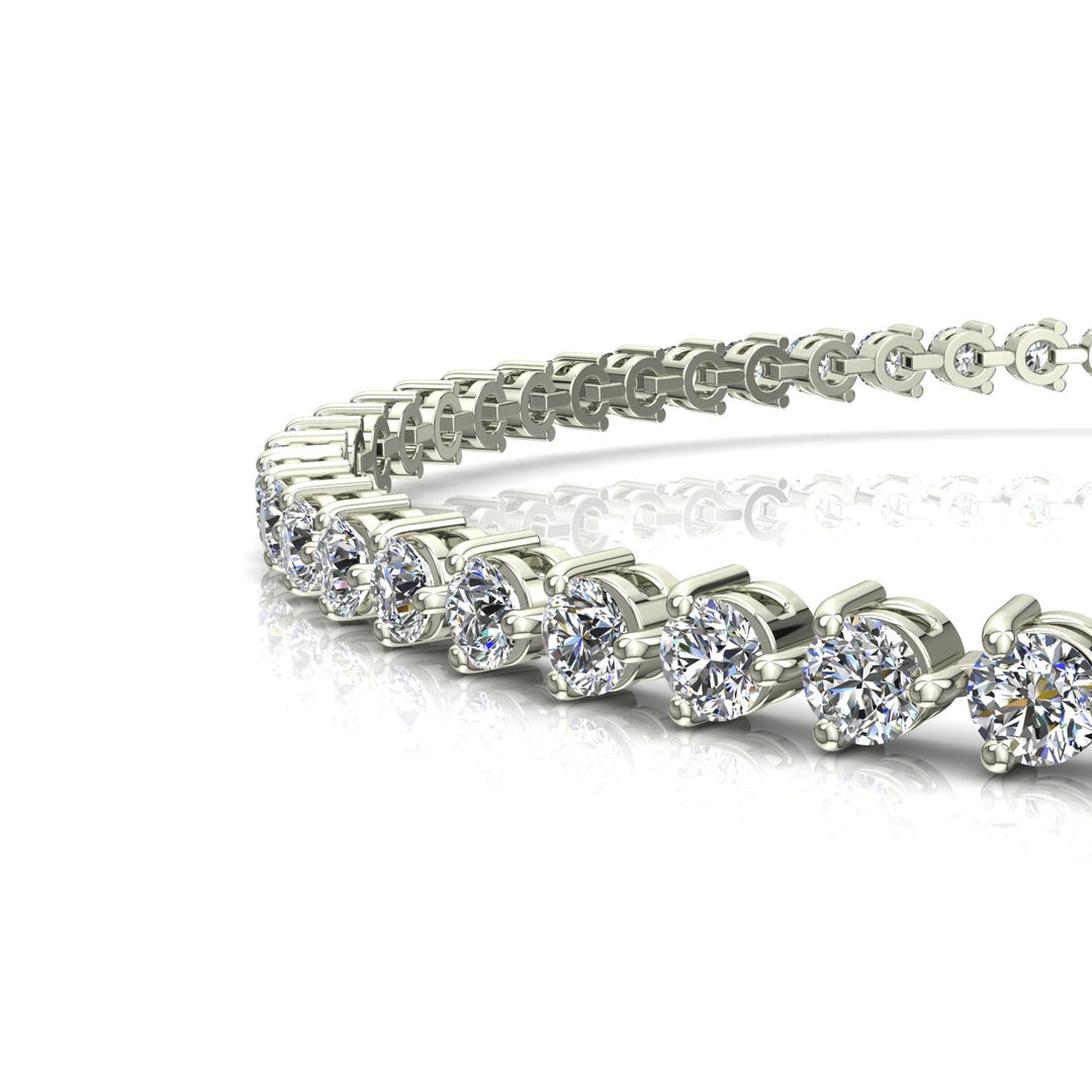 Bracelet diamants naturels ronds 3.80 carats or blanc Cristina