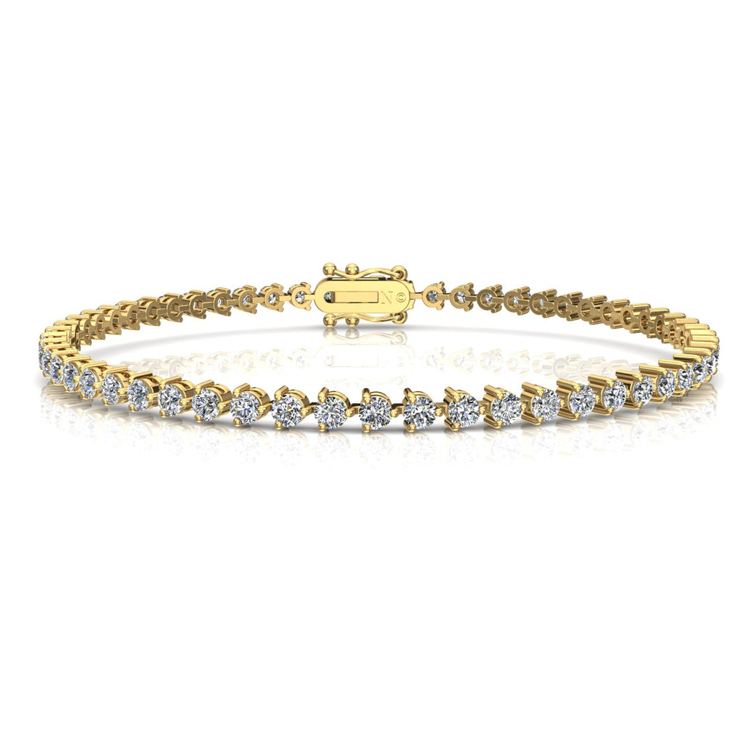 Bracelet diamants naturels ronds 3.80 carats or jaune Cristina