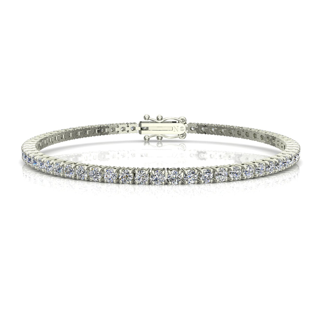 Bracelet diamants naturels ronds 4.16 carats or blanc Ely
