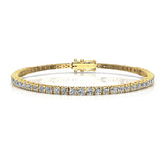 Bracelet diamants naturels ronds 4.16 carats or jaune Ely