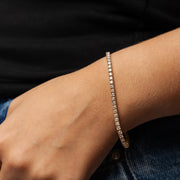 Bracelet diamants naturels ronds 4.16 carats or rose Ely