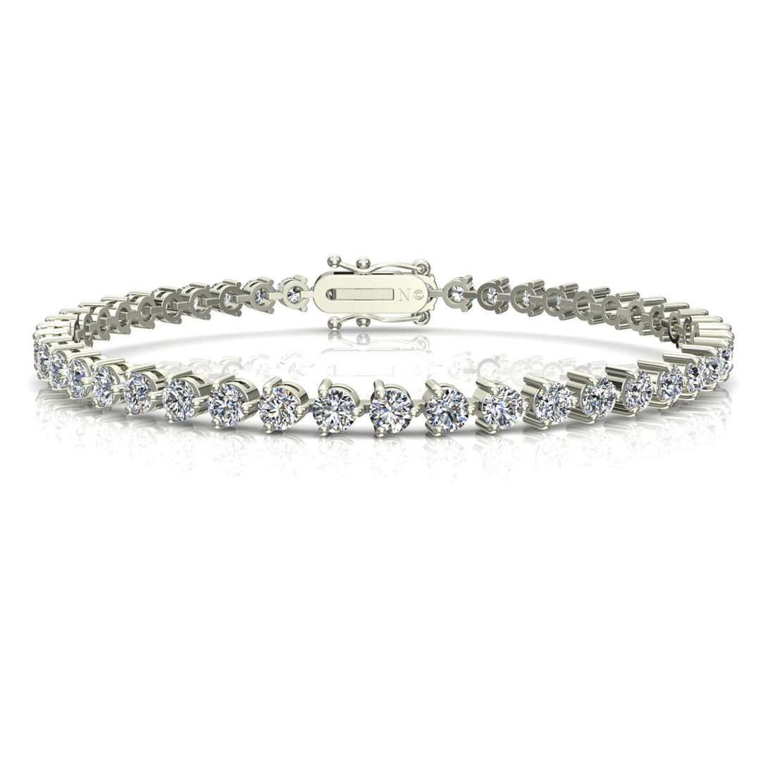 Bracelet diamants naturels ronds 4.95 carats or blanc Cristina