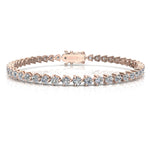 Load image into Gallery viewer, Bracelet diamants naturels ronds 4.95 carats or rose Cristina
