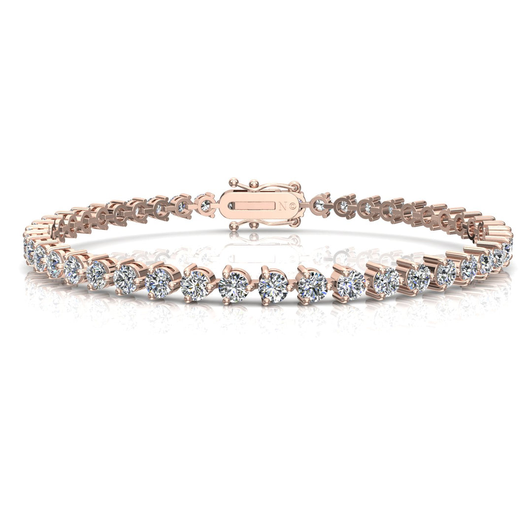 Bracelet diamants naturels ronds 4.95 carats or rose Cristina