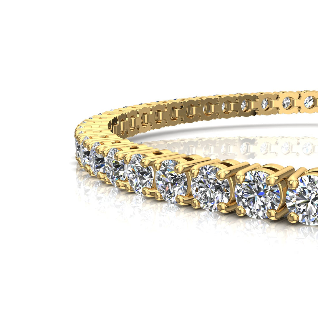 Bracelet diamants naturels ronds 5.75 carats or jaune Ely