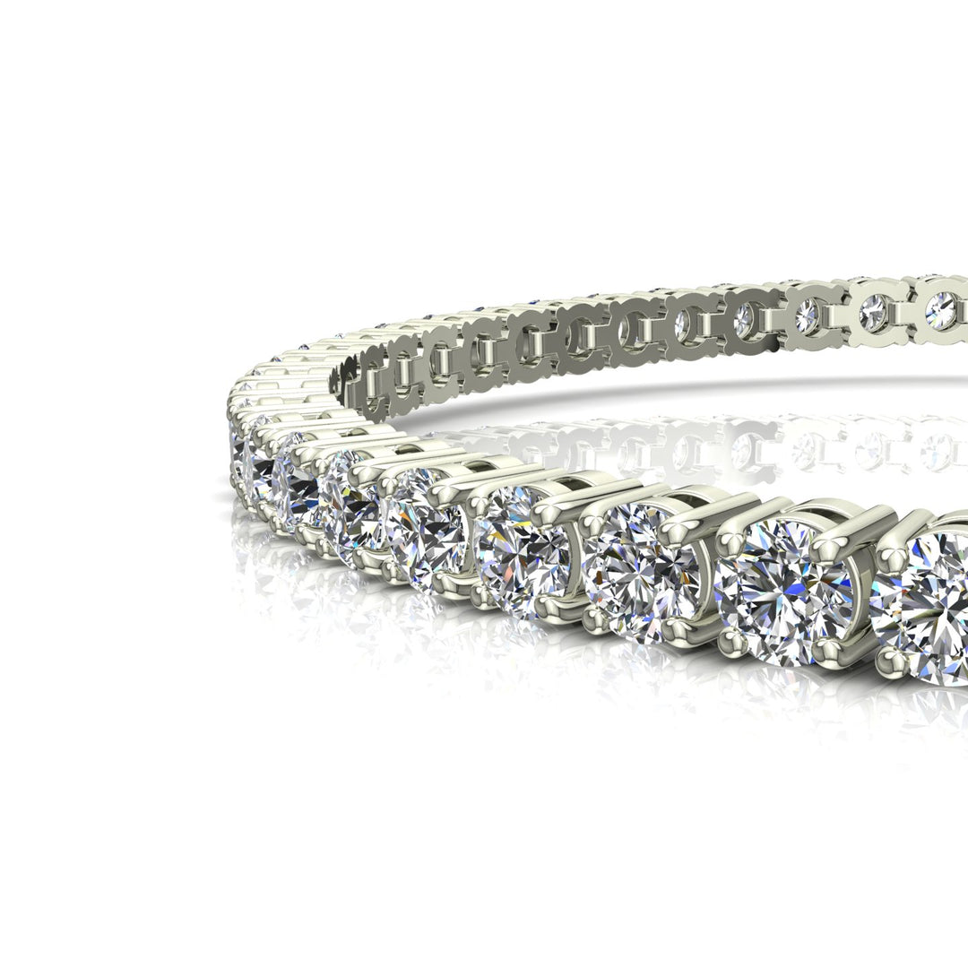 Bracelet diamants naturels ronds 9.38 carats or blanc Ely