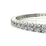 Bracelet diamants naturels ronds 9.38 carats or blanc Ely