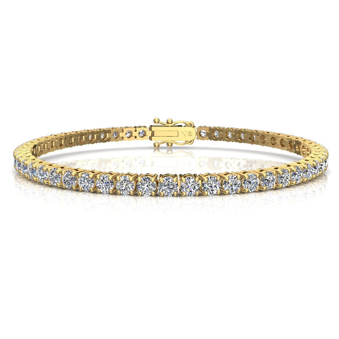 Bracelet diamants naturels ronds 9.38 carats or jaune Ely