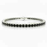 Charger l&#39;image dans la visionneuse de la galerie, Bracelet diamants noirs ronds 7.00 carats platine Dante
