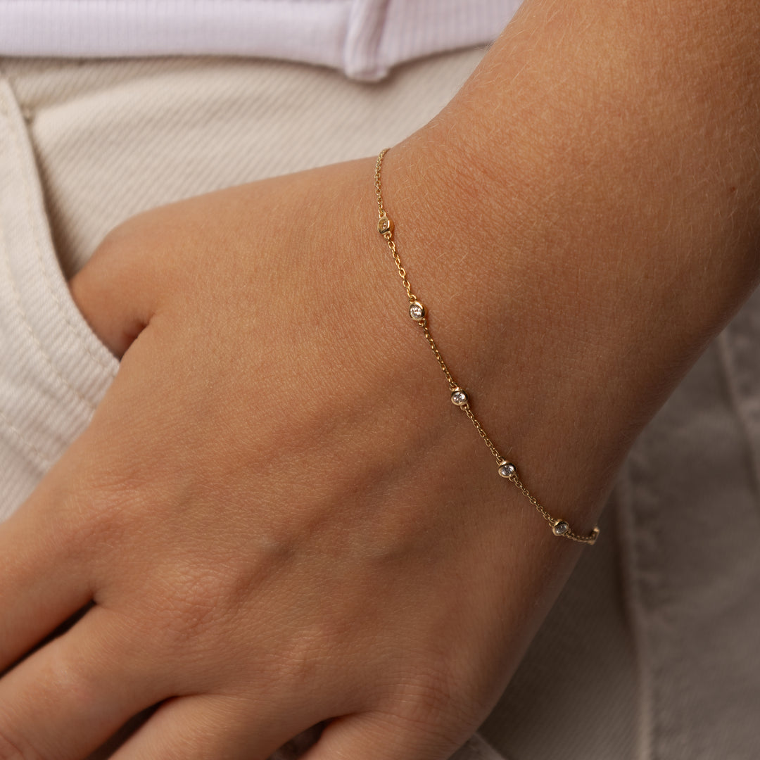 Bracelet diamants ronds 0.30 carat or rose Lidia