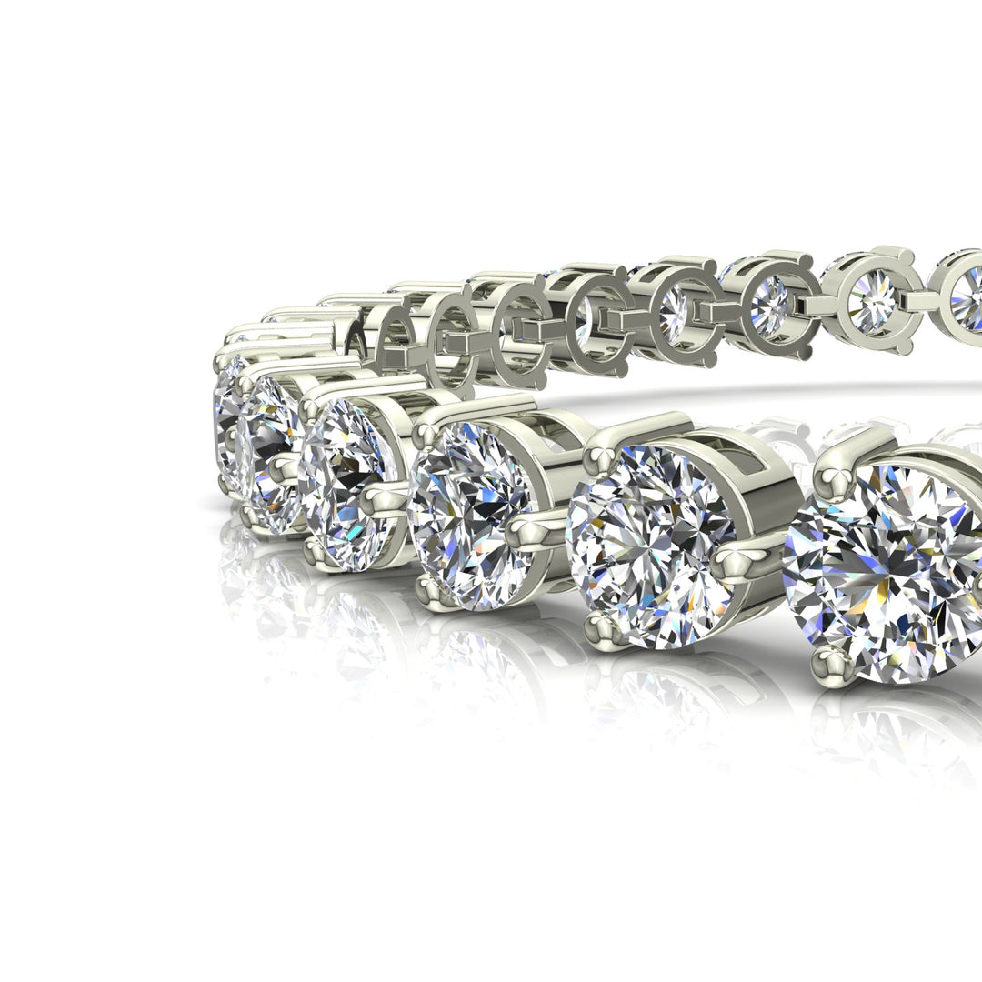 Bracelet diamants ronds 10.83 carats or blanc Cristina