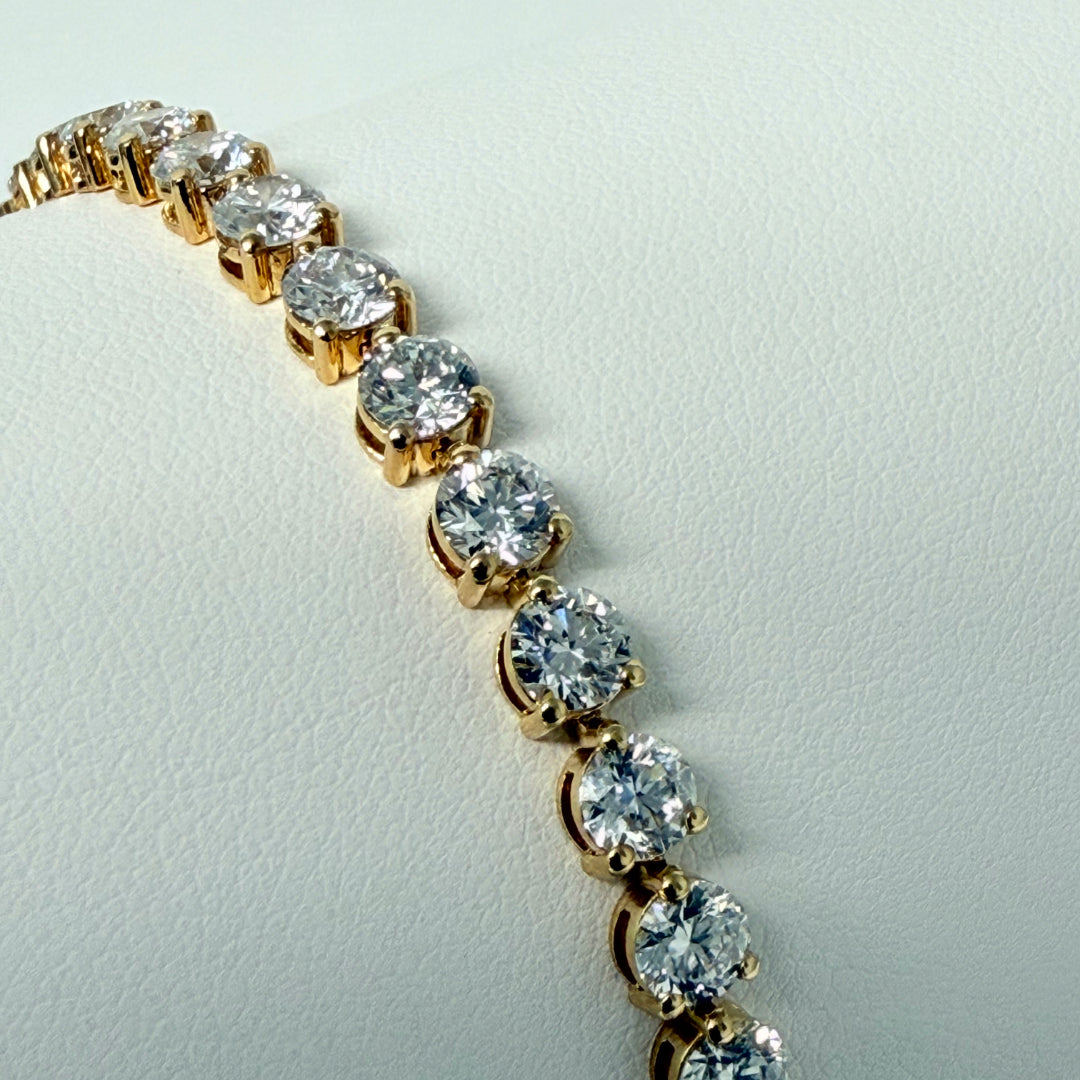 Bracelet diamants ronds 10.83 carats or jaune Cristina