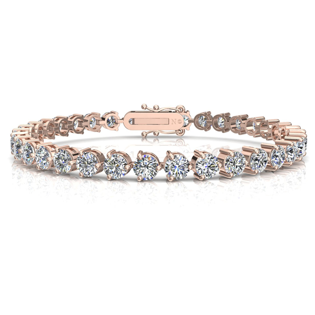 Bracelet diamants ronds 10.83 carats or rose Cristina