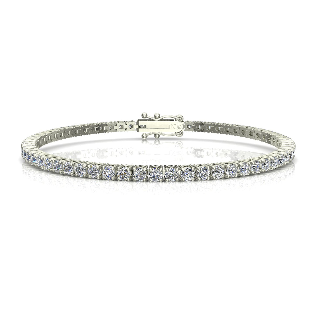 Bracelet diamants ronds 3.14 carats or blanc Ely