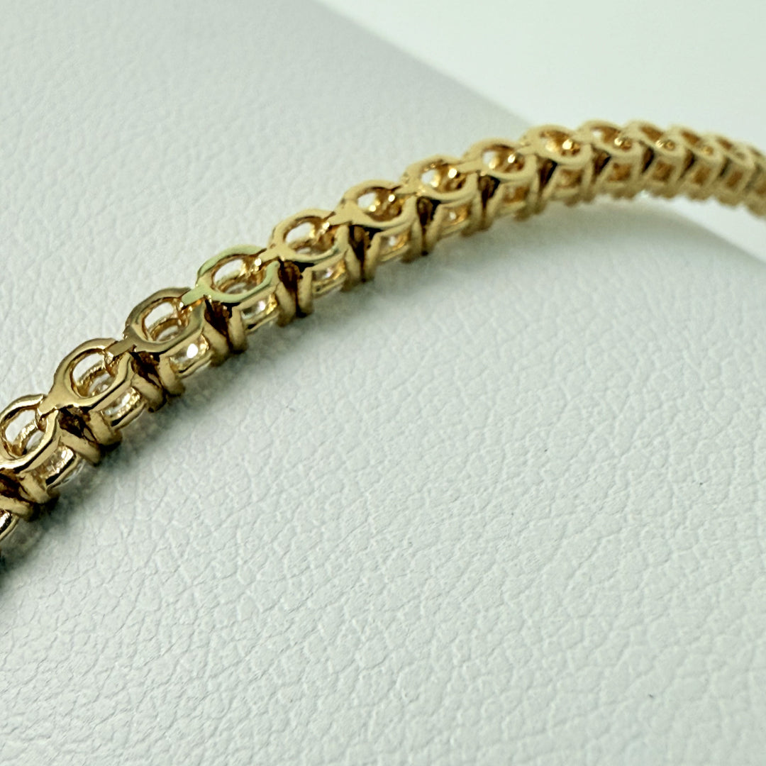 Bracelet diamants ronds 3.14 carats or jaune Ely