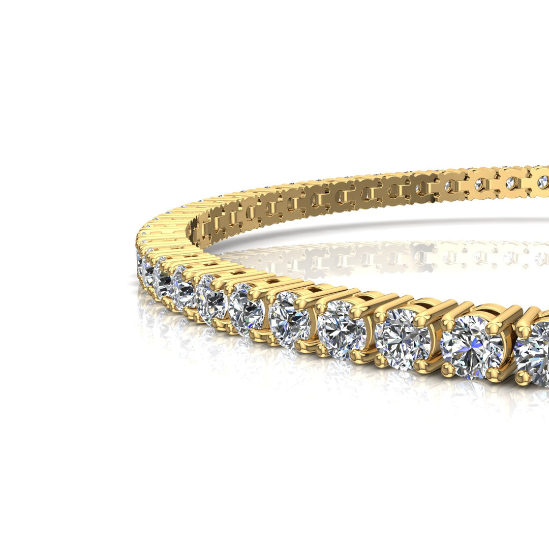 Bracelet diamants ronds 3.14 carats or jaune Ely