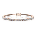 Charger l&#39;image dans la visionneuse de la galerie, Bracelet diamants ronds 3.14 carats or rose Ely
