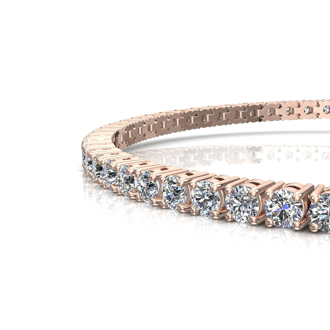 Bracelet diamants ronds 3.14 carats or rose Ely