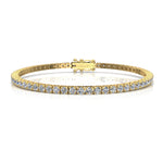 Load image into Gallery viewer, Bracelet diamants ronds 3.42 carats or jaune Ely
