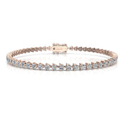 Bracelet diamants ronds 3.80 carats or rose Cristina